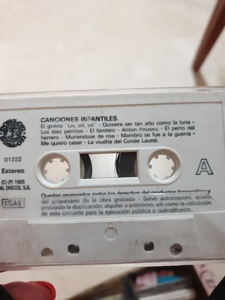 Cassette Canciones Infantiles 1985