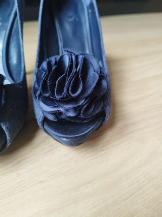 Peep toe azul marino