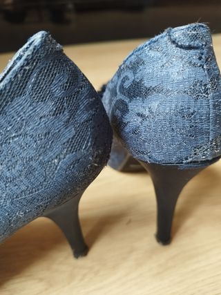 Peep toe azul marino