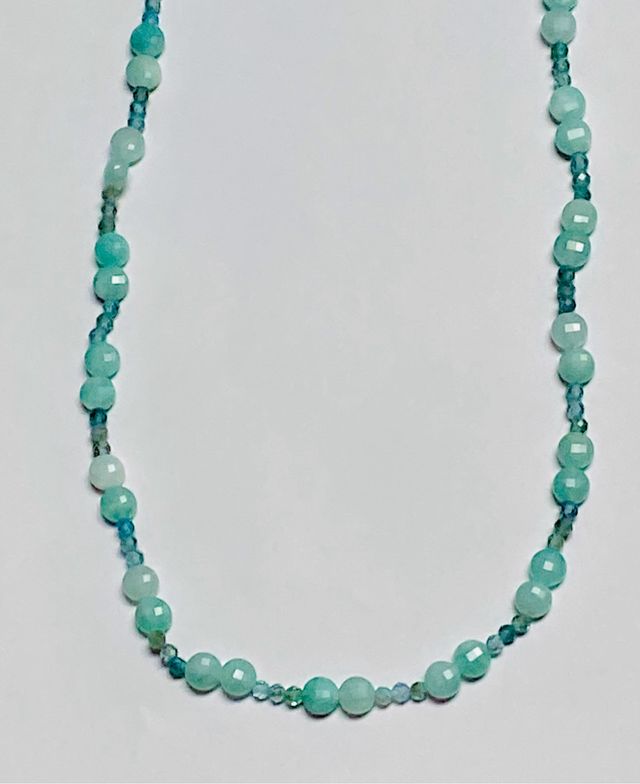 Collar de aguamarinas y topacios en plata ley 925