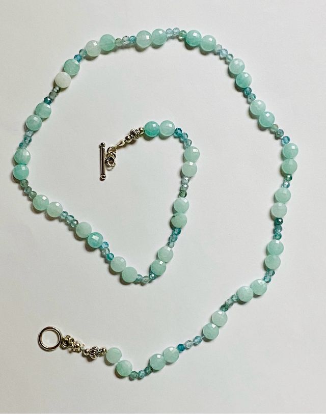 Collar de aguamarinas y topacios en plata ley 925