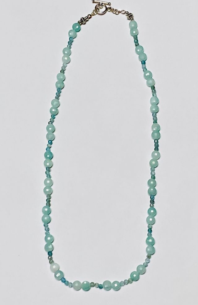 Collar de aguamarinas y topacios en plata ley 925