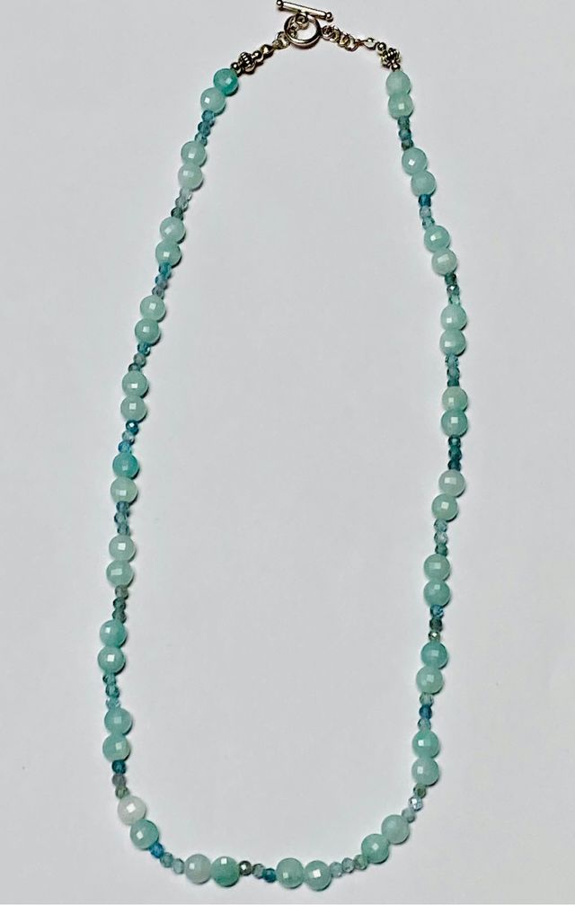 Collar de aguamarinas y topacios en plata ley 925