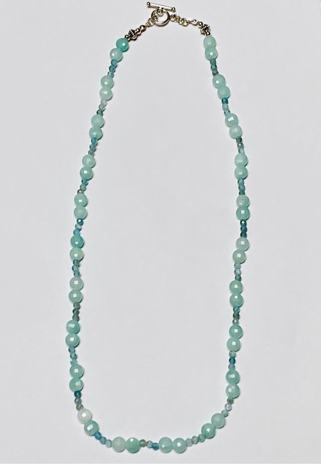 Collar de aguamarinas y topacios en plata ley 925