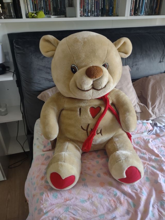 Orsetto peluche gigante con cuori