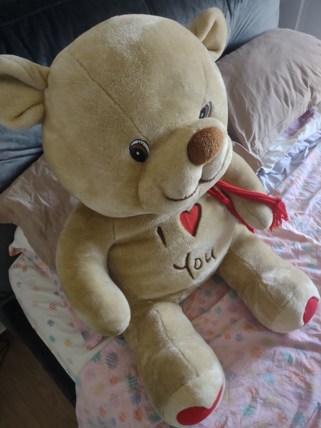 Orsetto peluche gigante con cuori