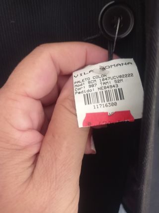 Chaqueta caballero negra 52M