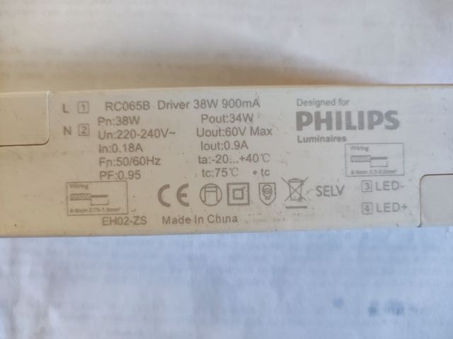 Alimentatore Led 38 W Philips RC065B