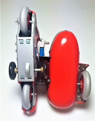 Juguete de metal motoccicleta con sidecar Payá