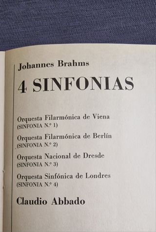 Vinilos Johannes Brams sinfonías completas Abbado