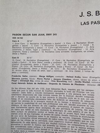 7 vinilos Bach Pasiones completa todos los santos