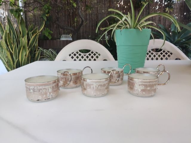 Portatazas de alpaca plateada