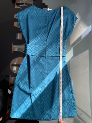Vestido midi verde azulado. Mango. NUEVO