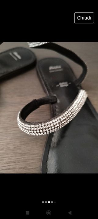 Sandali bassi alla schiava con strass