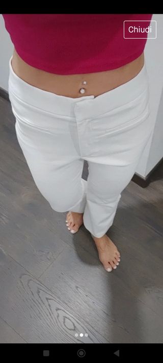 Pantalone trombetta Zara Bianco