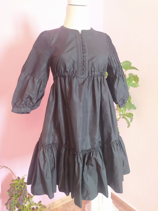 Vestido de fiesta negro muy voluminoso H&M 34 XS