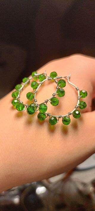 OFFERTA☀️Orecchini a cerchio inox verdi☀️