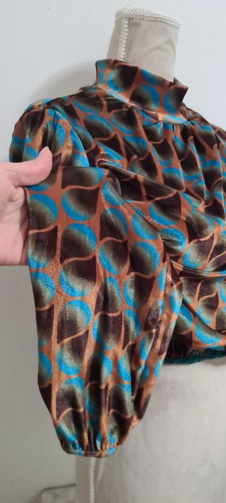 maglietta top stile missoni effetto velluto tg S-M