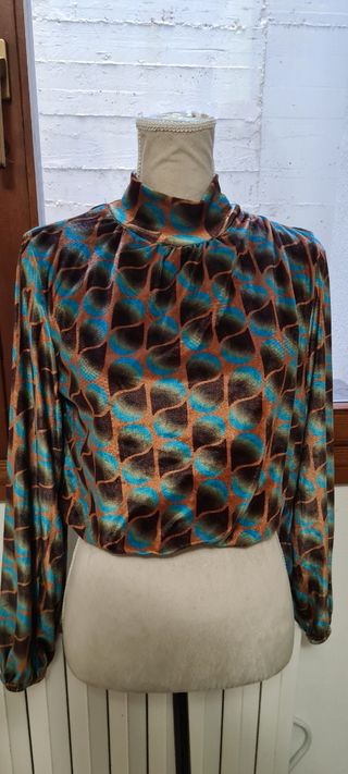 maglietta top stile missoni effetto velluto tg S-M