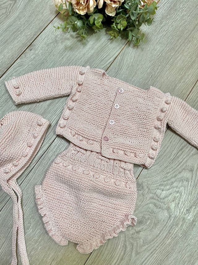 conjunto bebe otoño invierno rosa
