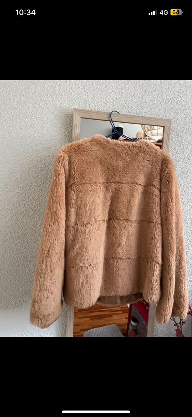 Abrigo pelo rosa perla