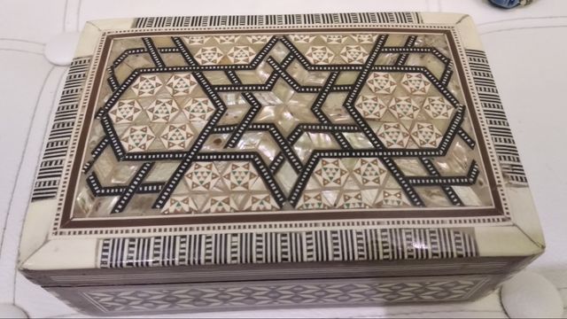 ⚰️ 📿🏺Antiguo joyero madreperla nacar