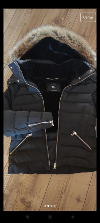 Cazadora plumas ZARA mujer negra