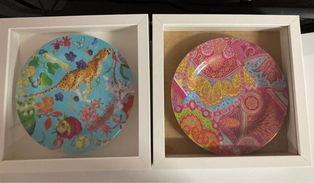 2 platos enmarcados para decoracion