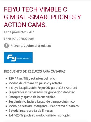 Estabilizador para Mobiles Vimble C