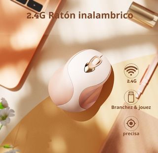 Ratón inalámbrico recargable (rosa)