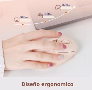 Ratón inalámbrico recargable (rosa)