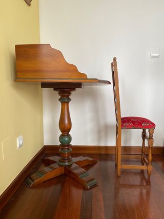 Mesa escritorio y silla todo madera, made Spain