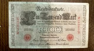 LOTE DE 3 BILLETES ALEMANES DESDE 1910 A 1919