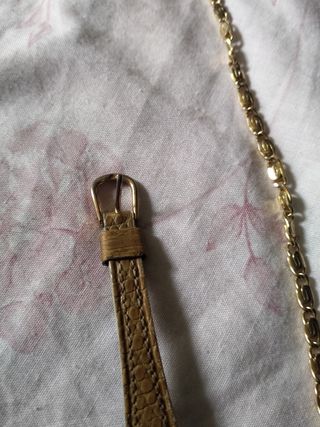 Reloj vintage y pulsera chapados en oro