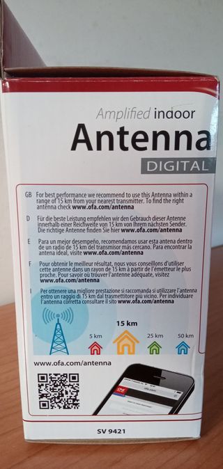 Antena de TV Amplificada para Interior
