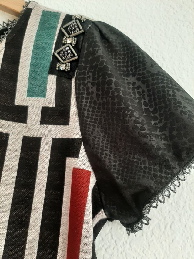 Vestido corto vintage manga corta Custo