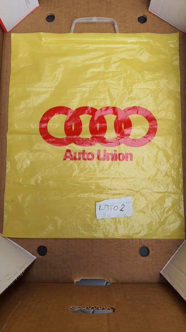 Borsa plastica AUTO UNION anni'70. Con manici.