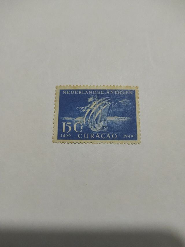 Sello Antillas Holandesas. Desc. Curaçao. Año 1949