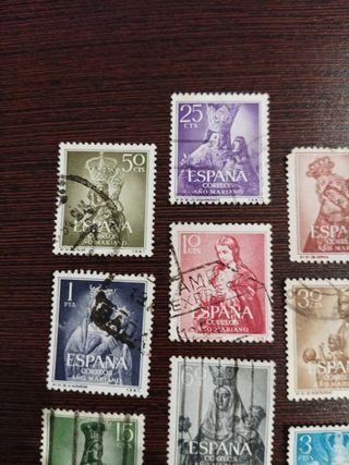 Sellos España serie año Mariano 1954