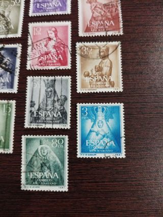 Sellos España serie año Mariano 1954