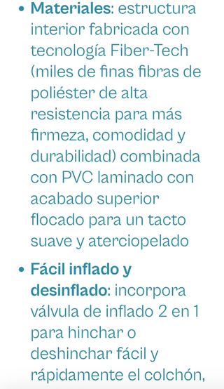 Colchón hinchable Intex sin uso