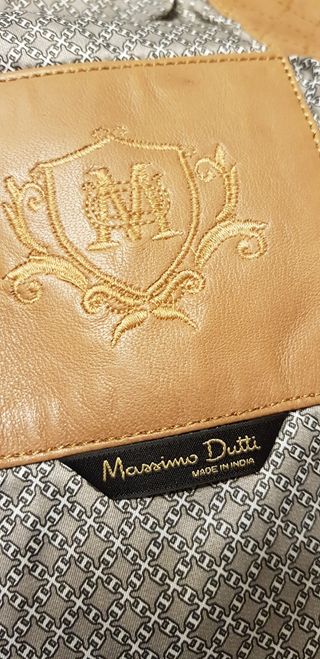 Cazadora de cuero camel