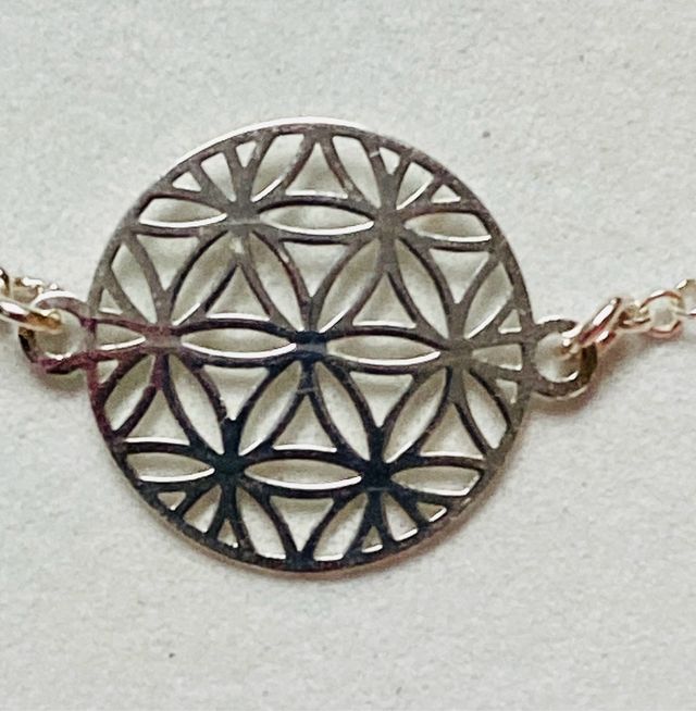 Pulsera entrepieza Flor de la Vida plata ley 925