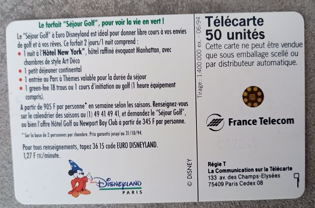 Carta Disneyland Paris 1994