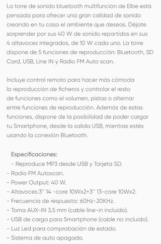 Torre de sonido y barra de sonido Bluetooth