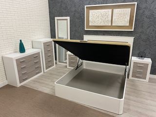 Dormitorio en tonos blanco y gris,gran calidad