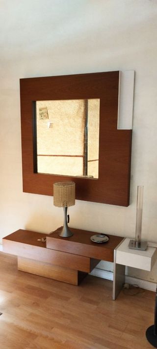 Mesa centro comedor, lacada y cristal, nueva