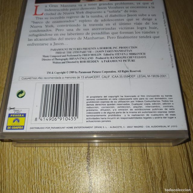 VHS Viernes 13 Part VIII Jason vuelve para siempre