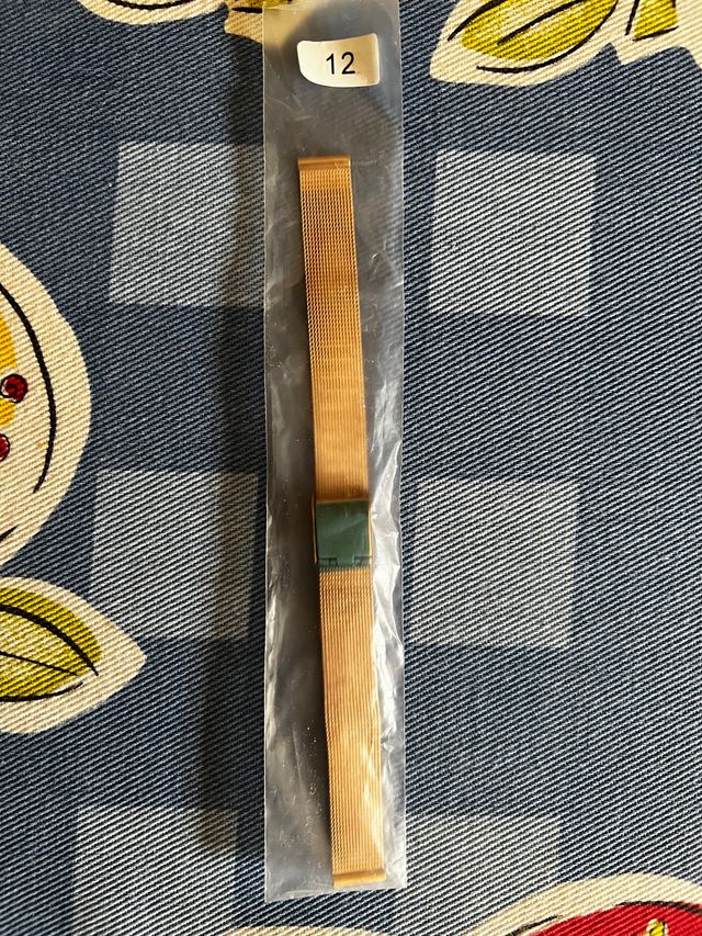 Pulsera malla reloj señora dorado rose 12 mm.