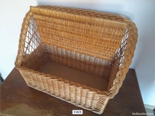 banqueta baúl infantil de mimbre